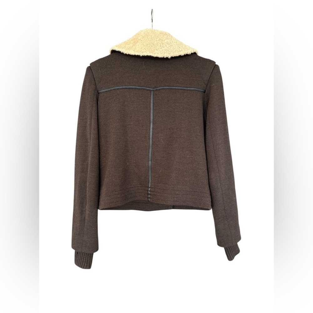 rag & bone shearling wool utility jacket in chocolate brown - Picture 5 of 11